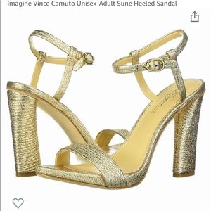 Vince Camuto Heeled Sandal - Size 10 - Gold - 100% Leather